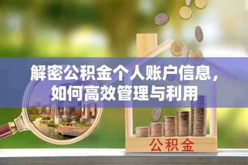 达川解密公积金个人账户信息，如何高效管理与利用